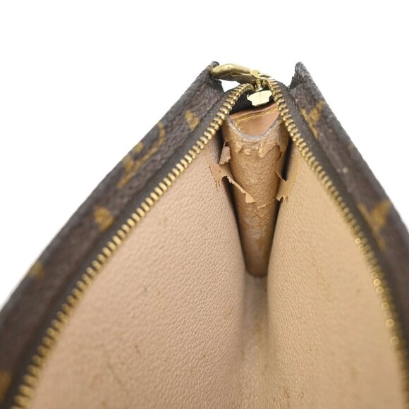 LOUIS VUITTON Logo BUCKET PM Pouch Bag Monogram Leather Brown France 05KA809 - Picture 10 of 16